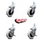 Service Caster 3 Inch Thermoplastic Wheel 1/2 Inch Threaded Stem Caster Set with 2 Brakes SCC SCC-TS05S310-TPRS-121315-2-SLB-2 - alternate 2